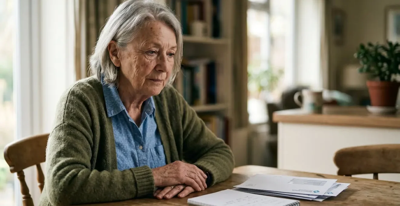 Senior patient thoughtfully reviewing medical documents while considering treatment options from multiple specialists